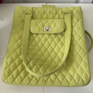 *Vera Bradley Green Quilted Tote with Flap Closure